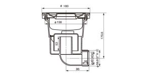 COMOシリーズ浅型横引排水部品EC180Φ